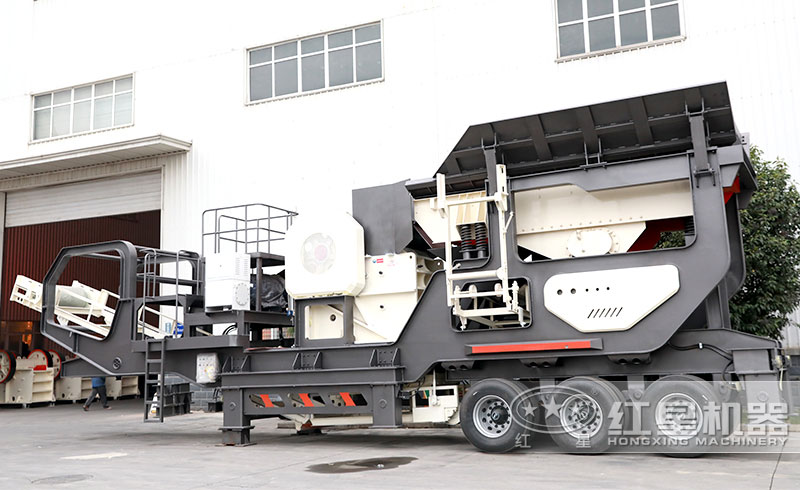 河南鵝卵石移動破碎站，車載行走
