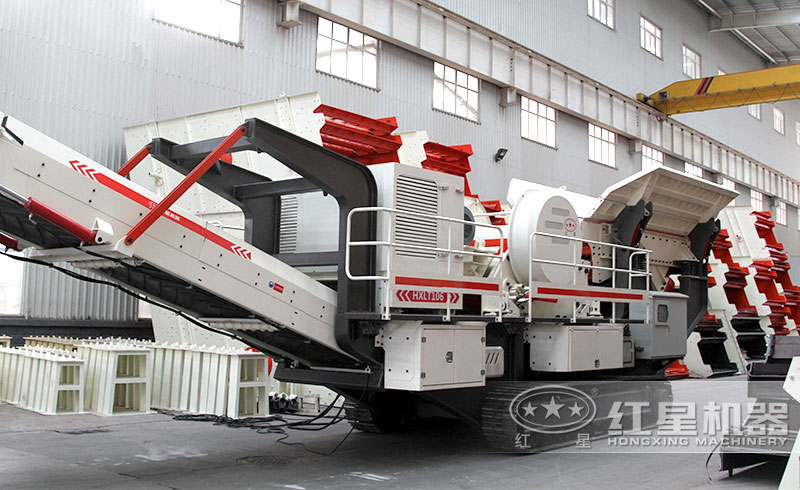 液壓移動碎石設(shè)備，綠色生產(chǎn)、多種組合、油電混合